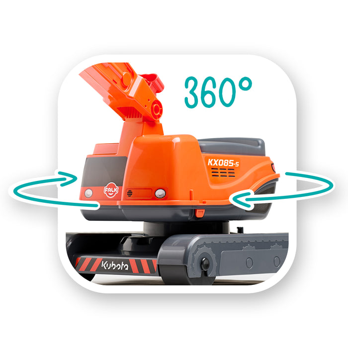 Sitzbagger Kubota mit klappbarem Sitz und Helm
