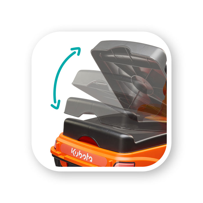 Sitzbagger Kubota mit klappbarem Sitz und Helm