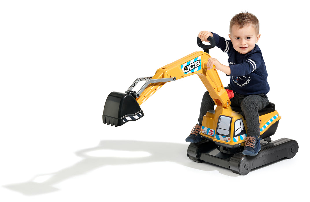 Sitzbagger JCB mit klappbarem Sitz und Helm
