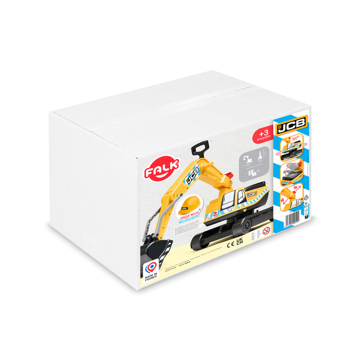 Sitzbagger JCB mit klappbarem Sitz und Helm