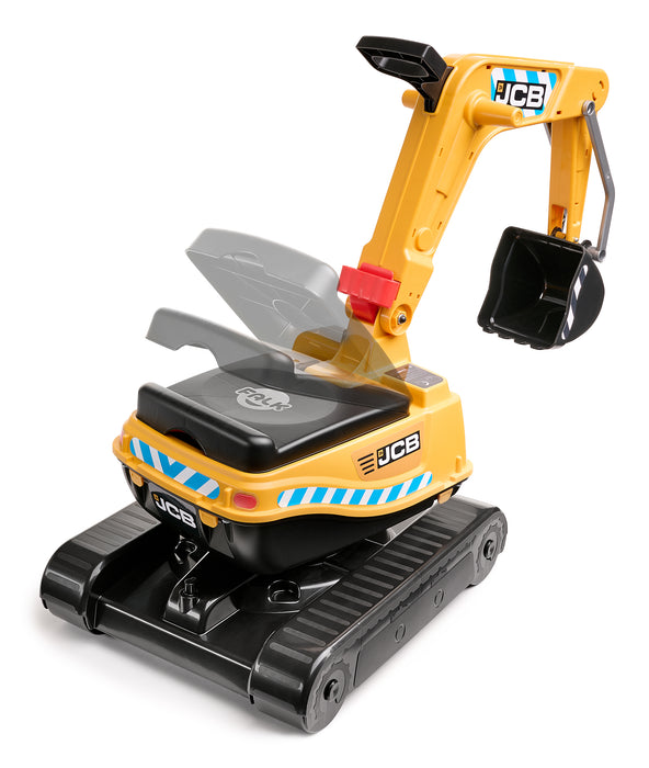 Sitzbagger JCB mit klappbarem Sitz und Helm
