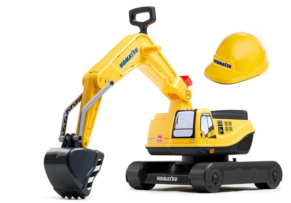 Sitzbagger Komatsu mit klappbarem Sitz und Helm