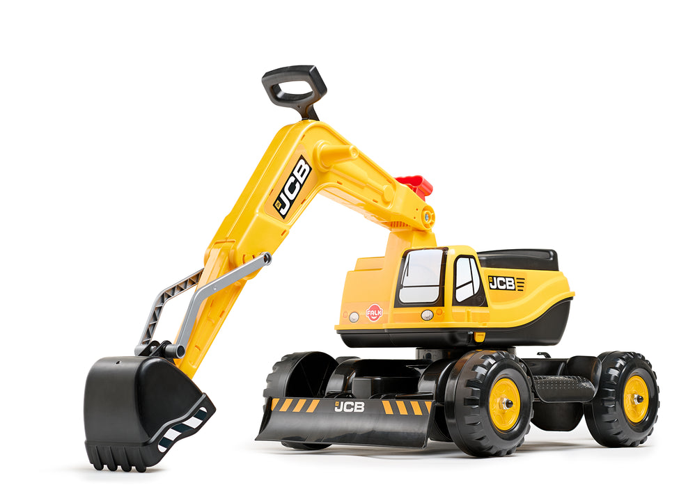 Reifenbagger JCB mit klappbarem Sitz und Helm