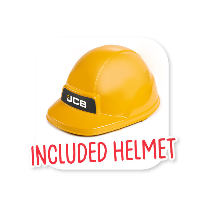 Reifenbagger JCB mit klappbarem Sitz und Helm