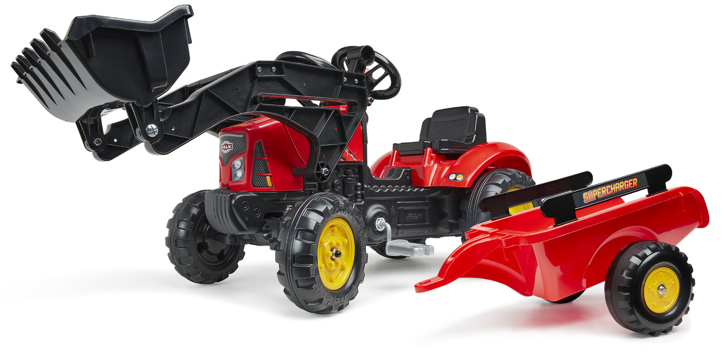 Supercharger mit klappbarer Motorhaube und Frontlader - rot