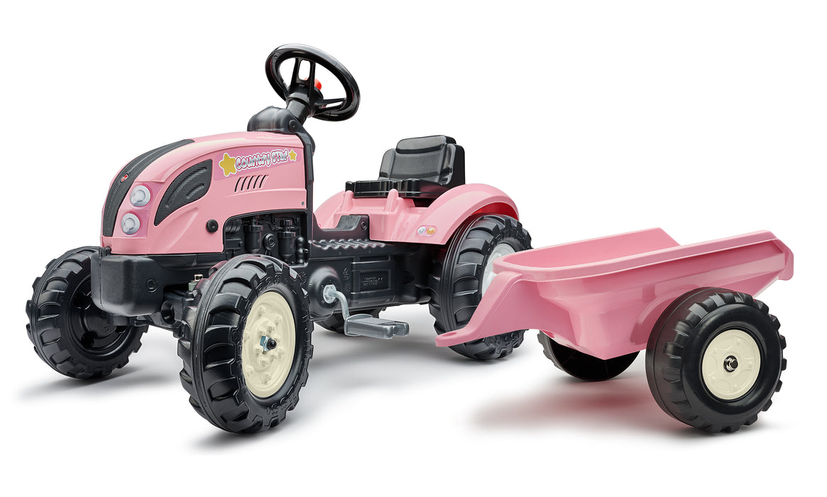 Country Star Traktor mit Anhänger - Pink
