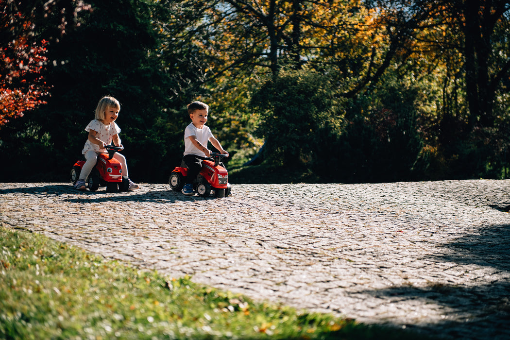 Lauftraktor Massey Ferguson mit Anhänger, Schaufel und Rechen