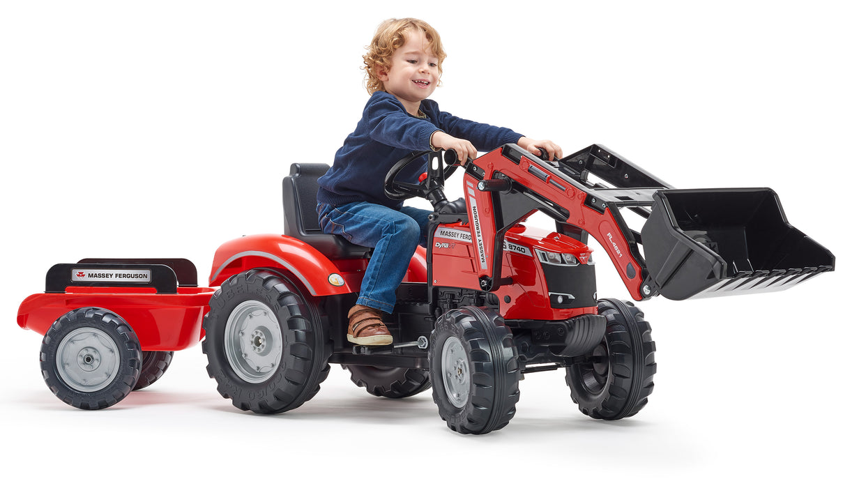 Trettraktor Massey Ferguson S8740 mit Frontlader und Anhänger
