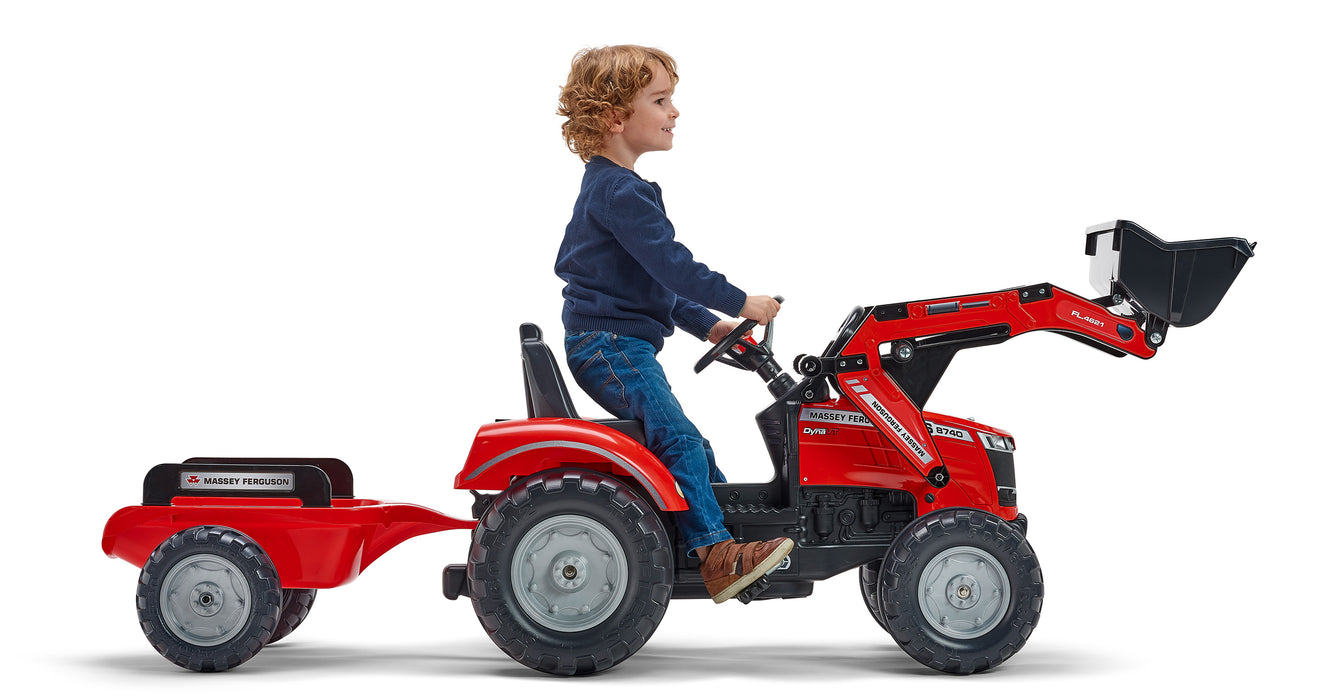 Trettraktor Massey Ferguson S8740 mit Frontlader und Anhänger