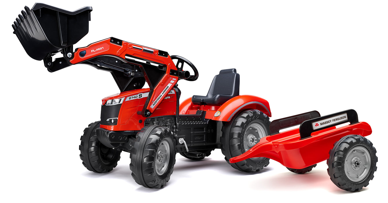 Trettraktor Massey Ferguson S8740 mit Frontlader und Anhänger