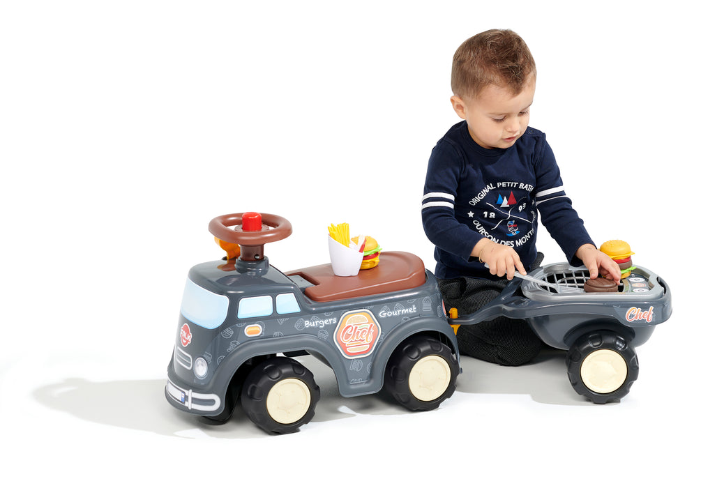 Food-Truck mit klappbarem Sitz, Anhänger und Accessoires