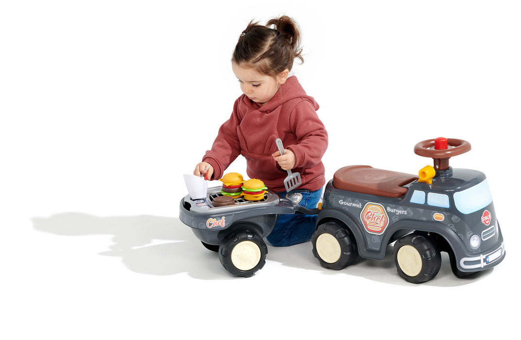 Food-Truck mit klappbarem Sitz, Anhänger und Accessoires