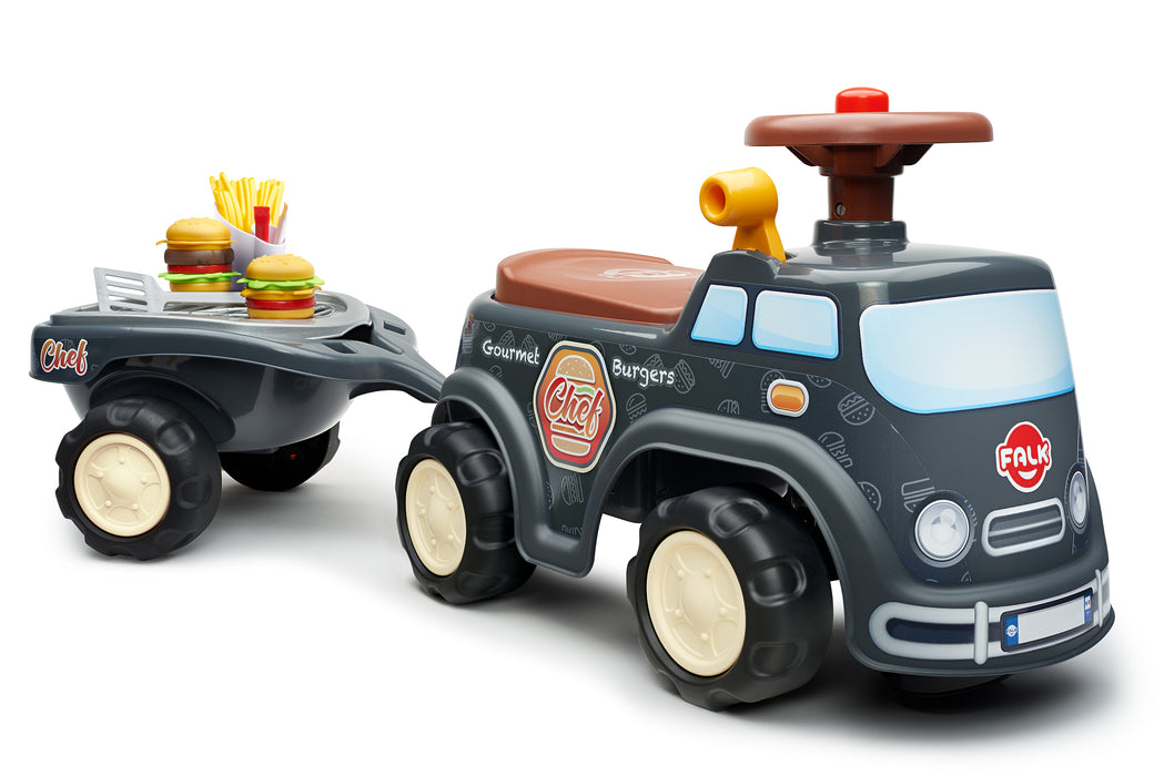 Food-Truck mit klappbarem Sitz, Anhänger und Accessoires