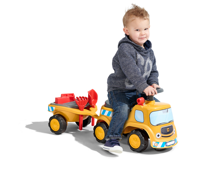Rutscher JCB, mit klappbarem Sitz, Anhänger und Sandspielzeug