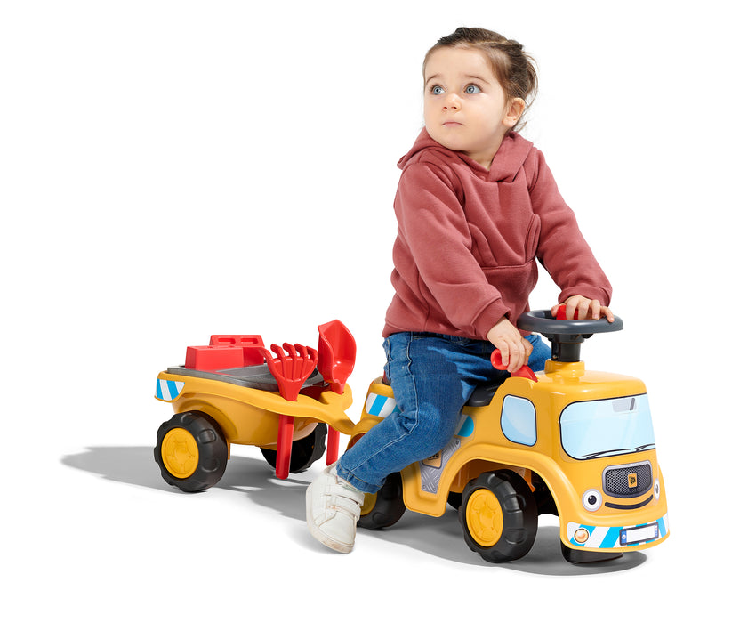 Rutscher JCB, mit klappbarem Sitz, Anhänger und Sandspielzeug