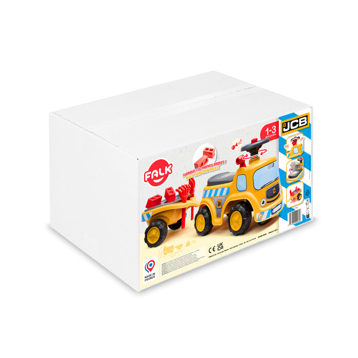 Rutscher JCB, mit klappbarem Sitz, Anhänger und Sandspielzeug