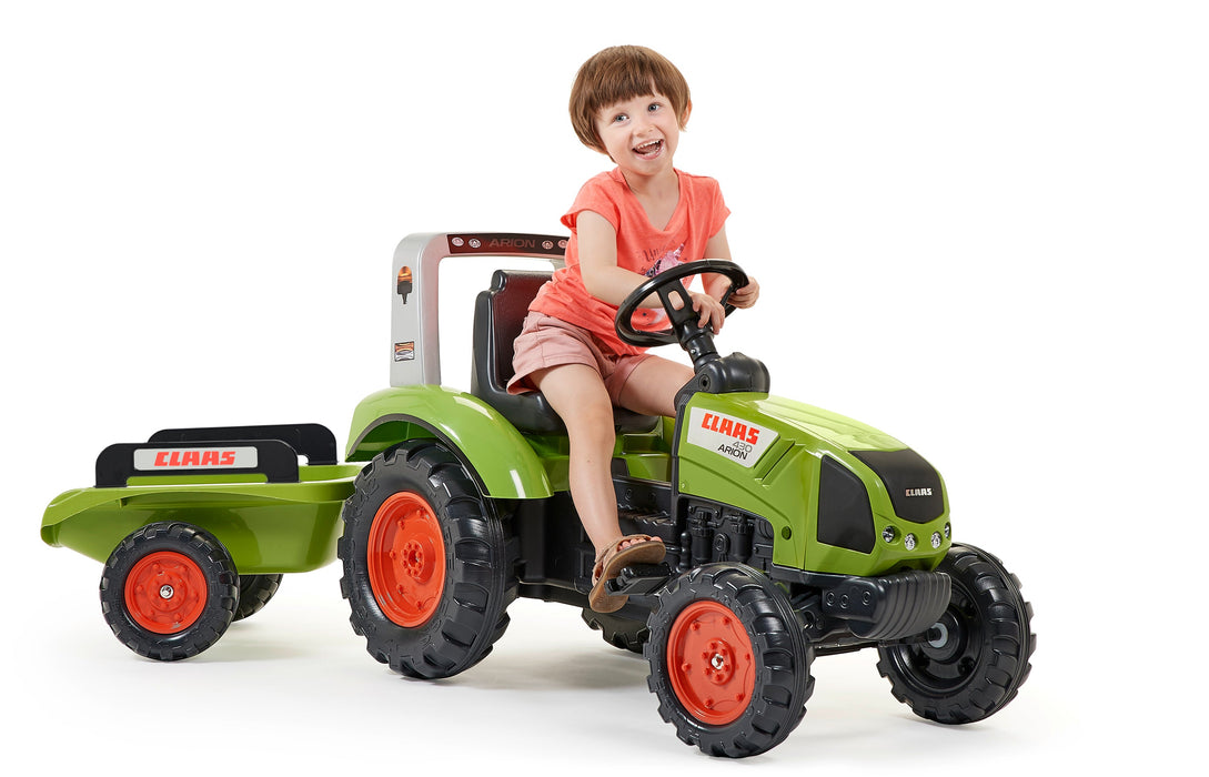 Trettraktor Claas Arion 430 mit Anhänger und Überrollbügel