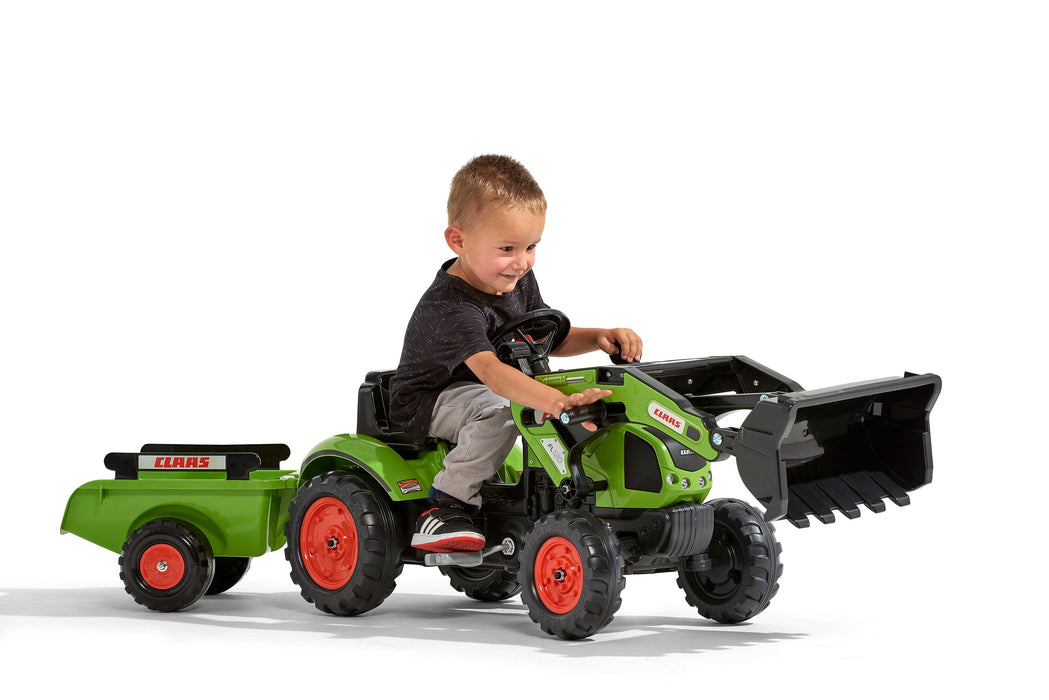 Falk Trettraktor Claas Arion 410 mit Anhänger und Lader