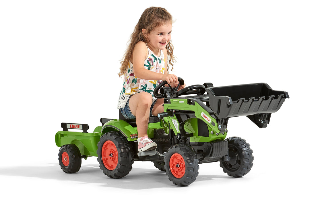Falk Trettraktor Claas Arion 410 mit Anhänger und Lader