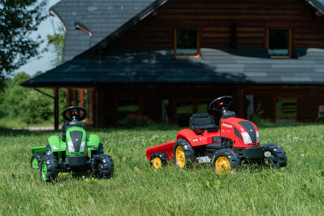 Falk Trettraktor Country Farmer grün mit Anhänger