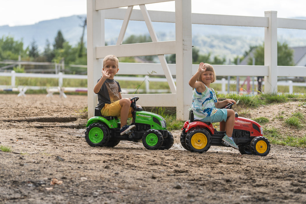 Falk Trettraktor Country Farmer grün mit Anhänger