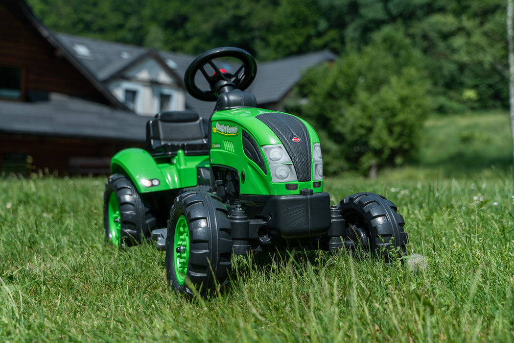 Falk Trettraktor Country Farmer grün mit Anhänger