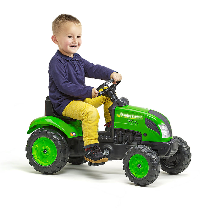 Falk Trettraktor Country Farmer grün mit Anhänger