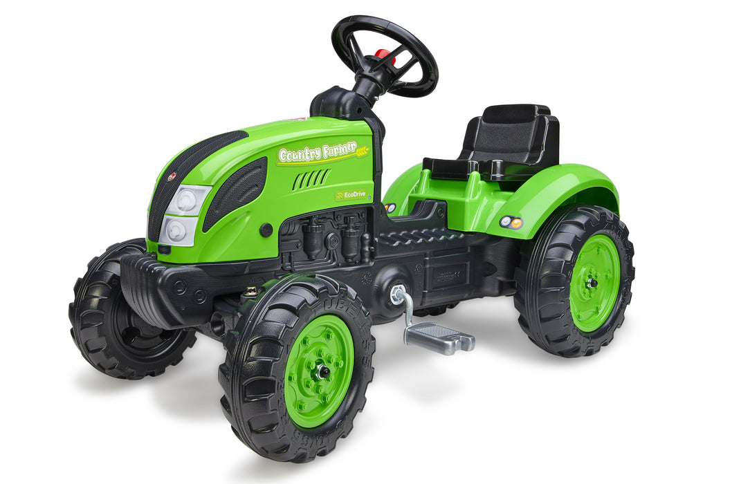 Falk Trettraktor Country Farmer grün mit Anhänger