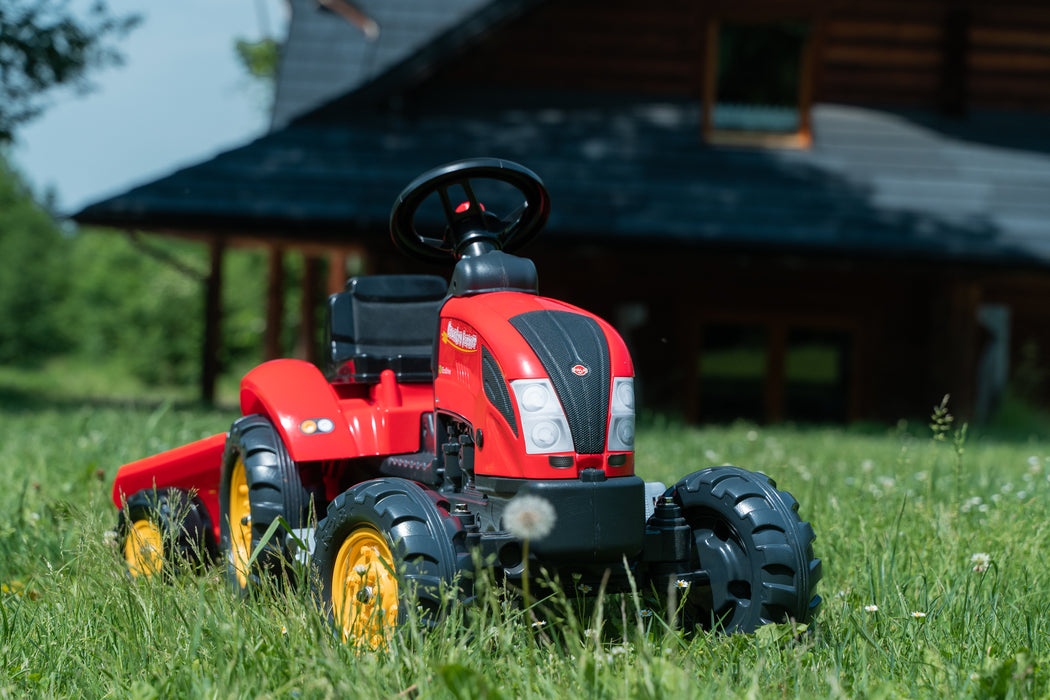 Falk Trettraktor Country Farmer rot mit Anhänger
