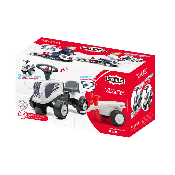 Falk Lauftraktor mit Anhänger mit Schaufel und Rechen