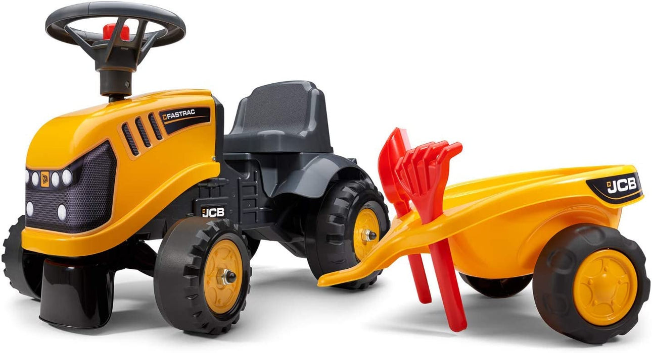 Lauftraktor JCB mit Anhänger Schaufel und Rechen