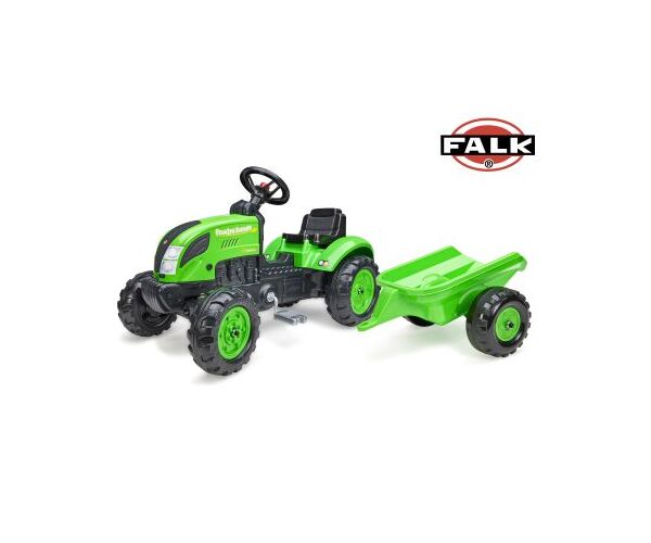 Falk Trettraktor Country Farmer grün mit Anhänger